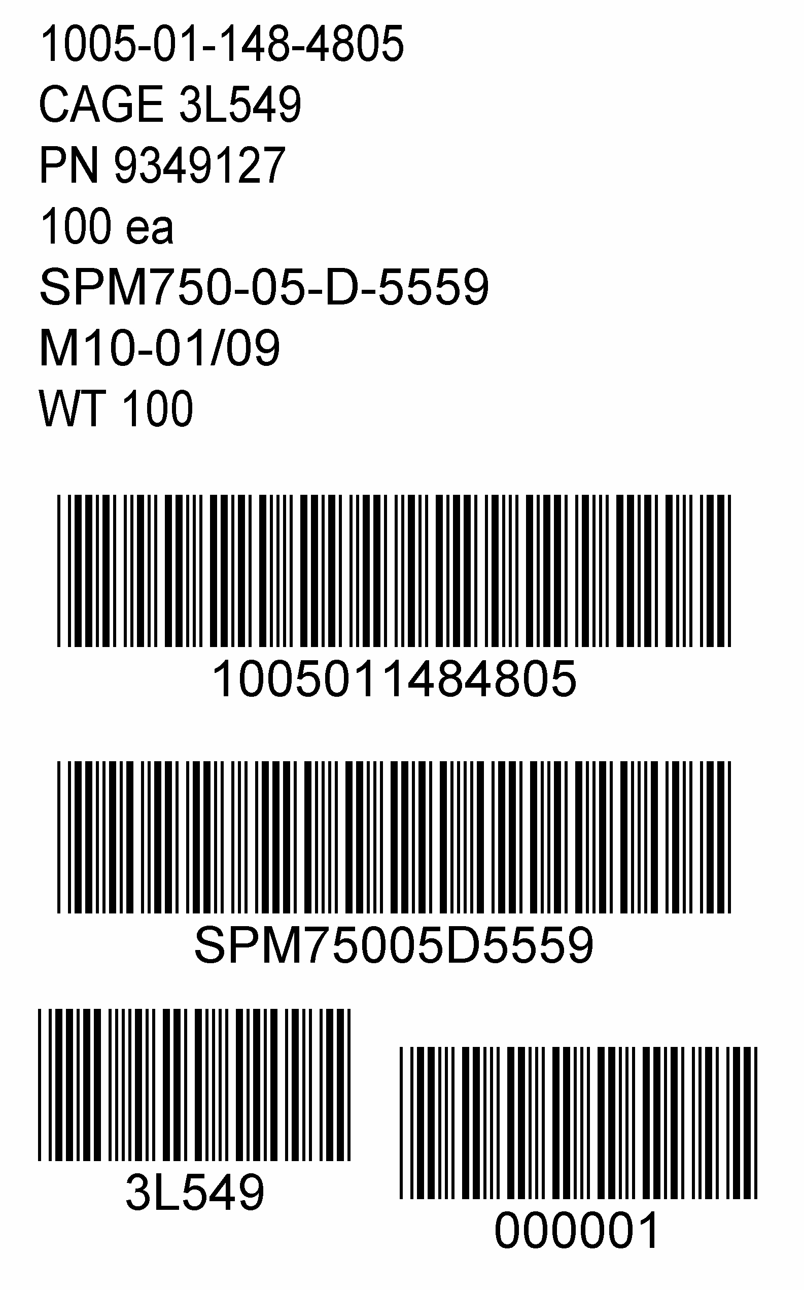 mil spec 129 label